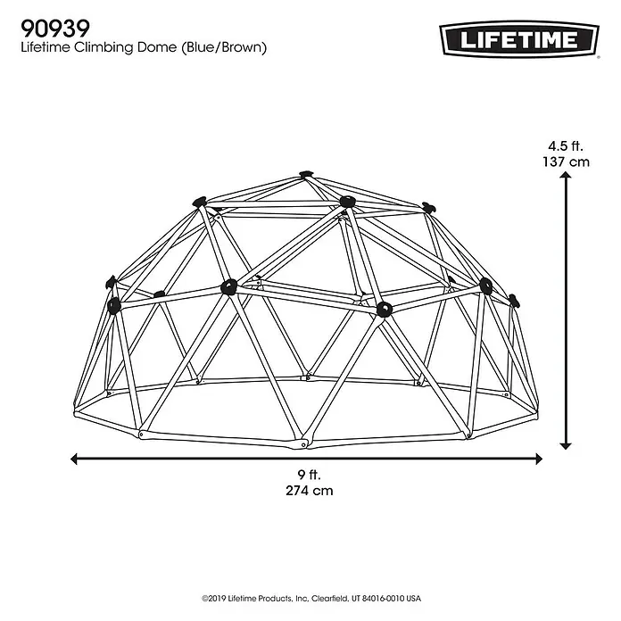 Lifetime Dječja vrtna igračka Geodome - 274 x 274 x 137 cm, Smeđe boje, Plave boje