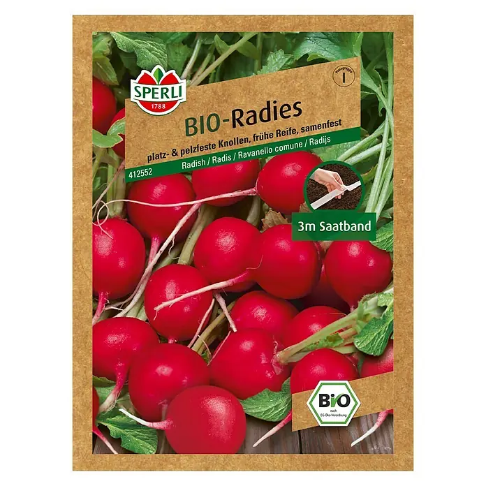 Sperli Gemüsesamen Bio Radies - Raphanus sativus, Erntezeit: April