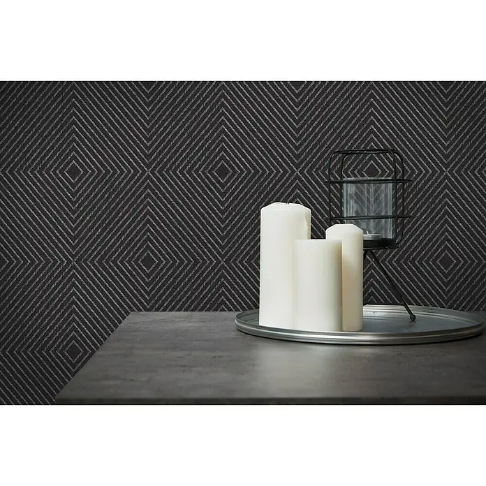 AS Creation Metropolitan Stories Vliestapete Kachel - Schwarz/Metallic, Grafisch, 10,05 x 0,53 m