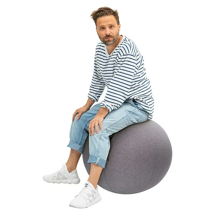 Sitting Ball Gymnastikball Felt - Grau, Durchmesser: 65 cm, Material Bezug: 100 % Polyester - Anwendungsbeispiel