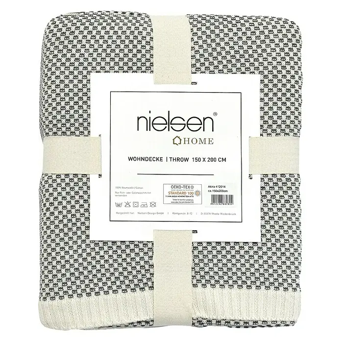 Nielsen Plaid Kuscheldecke Akira - L x B: 200 x 150 cm, Creme