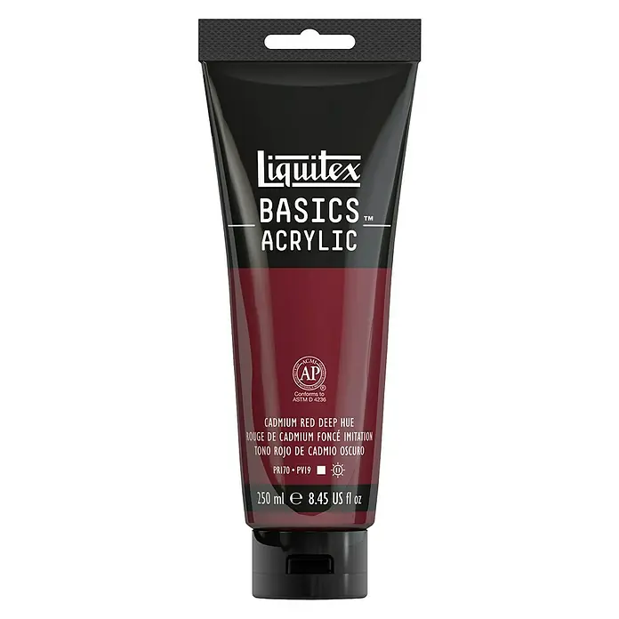 Liquitex Basics Akrilna boja - Boja: Tamna kadmij crvena, 250 ml, Tuba - Pogled sprijeda