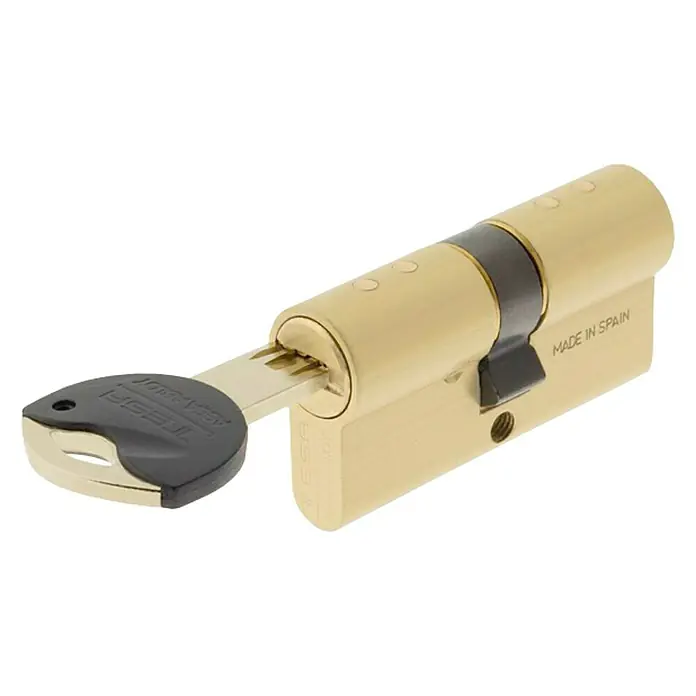 Tesa Assa Abloy Cilindro de perfil de seguridad TX80 - Número de llaves: 5 ud., Longitud total interior/exterior: 30/30 mm, Latón