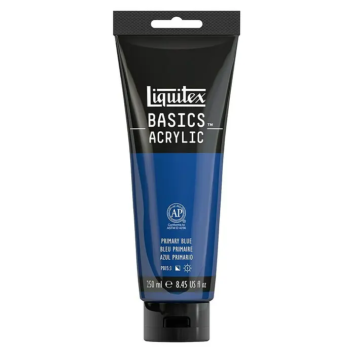 Liquitex Basics Akrilna boja - Boja: Primarno plava, 250 ml, Tuba - Pogled sprijeda