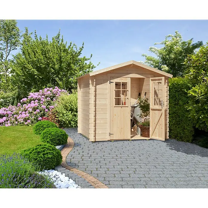 Kiehnholz Gartenhaus Bauhaus - B x T: 249 x 243 cm, Holz, 4,6 m², Wandstärke: 28 mm