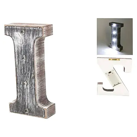 Letra LED de madera