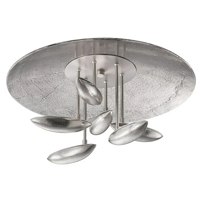 Honsel Leuchten LED-Deckenleuchte rund Pau - 33 W, Ø x H: 750 mm x 29 cm, Nickel, Warmweiß