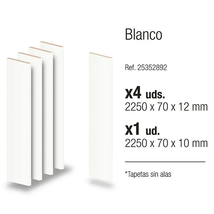 PortStylo Tapeta Blanca - 70 x 12 mm, Blanco, 5 ud.
