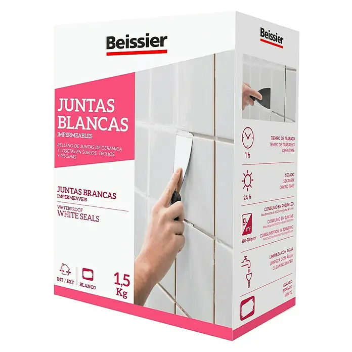 Beissier Mortero para juntas impermeables - Blanco, 1,5 kg