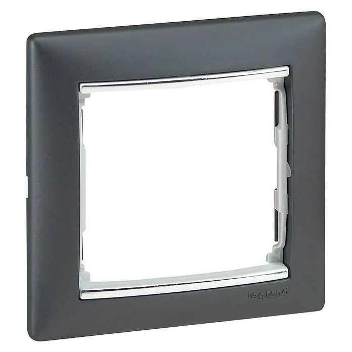 Legrand Abdeckrahmen Valena - Schwarz, Silber, 1-fach, Kunststoff, Unterputz