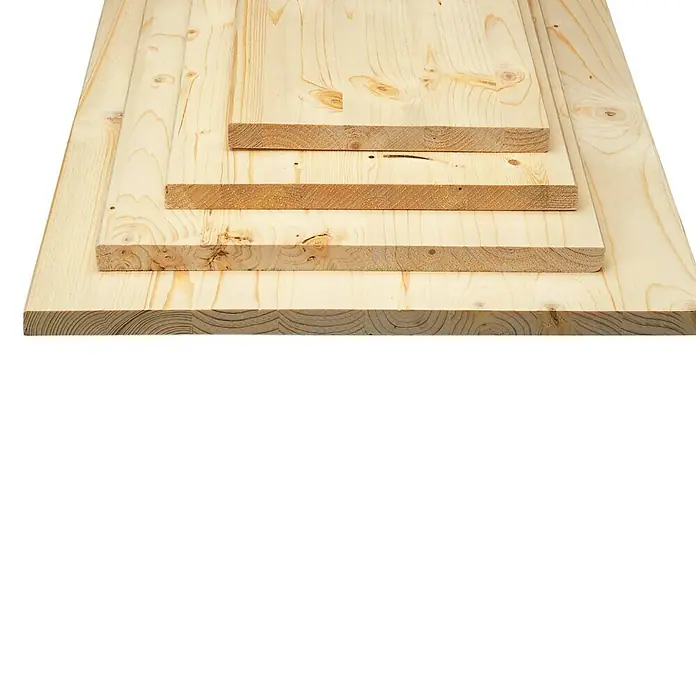 Exclusivholz Leimholzplatte - Fichte/Tanne, 1.200 x 500 x 28 mm - Vorderansicht