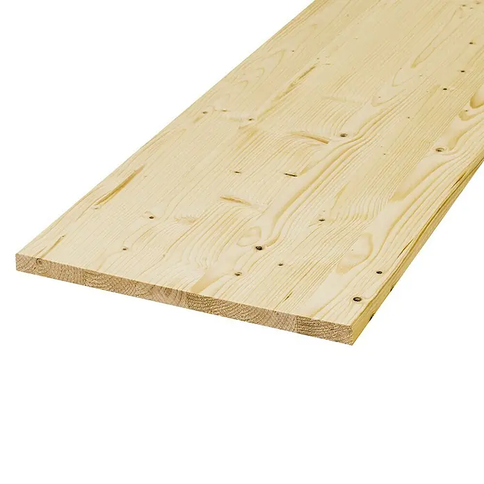 Exclusivholz Leimholzplatte - Fichte/Tanne, 2.000 x 250 x 28 mm - Linke Seitenansicht