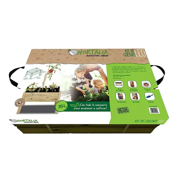 Mesa de cultivo Kit Leo - L x An x Al: 60 x 40 x 40 cm, Natural, Material: Madera