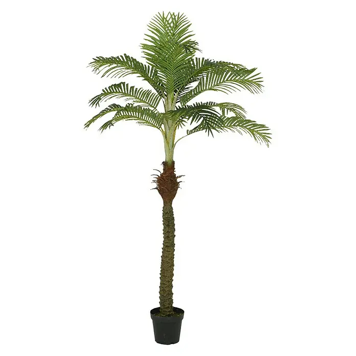 Planta artificial Palmera - Altura: 230 cm, Verde, Plástico