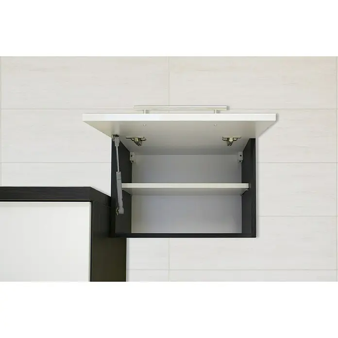 Respekta Premium Küchenzeile RP300ESCBO - Breite: 300 cm, Mit Elektrogeräten, Schwarz Hochglanz