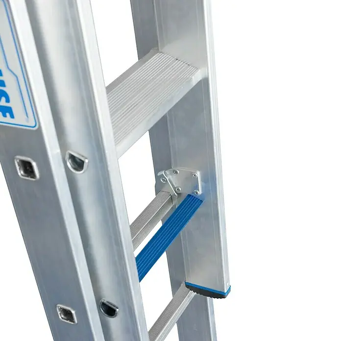Krause Stabilo Sprossen-Mehrzweckleiter +S - Arbeitshöhe: 5,95 m, Anzahl Tritte: 3 x 8 Sprossen, Aluminium - Detailaufnahme