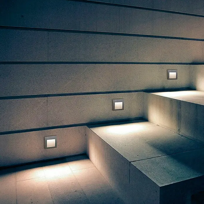 Forlight Aplique exterior LED empotrable Face - 2,5 W, 9 x 9 x 6 cm, Gris, IP65