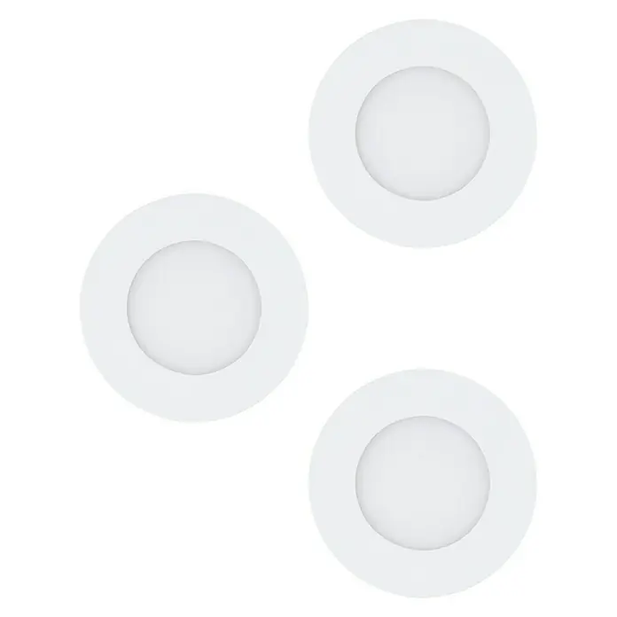 Tween Light Set ugradbenih LED svjetiljki Fueva - 3 W, D x Š x V: 8,5 x 8,5 x 3 cm, Bijele boje, 3 Kom., Topla bijela - Pogled sprijeda