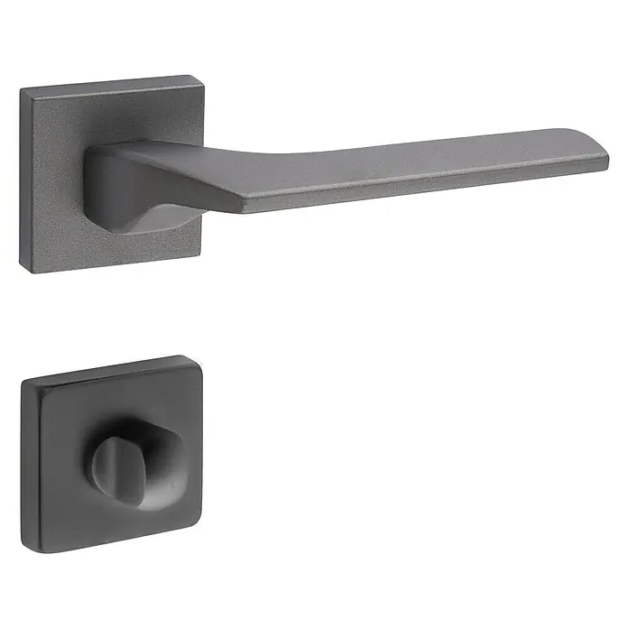 Diamond Doors Zimmertürgarnitur Bellevue - Türstärke: 40 mm - 45 mm, Schlitzkopf/Olive SK/OL, Anthrazit - Linke Seitenansicht