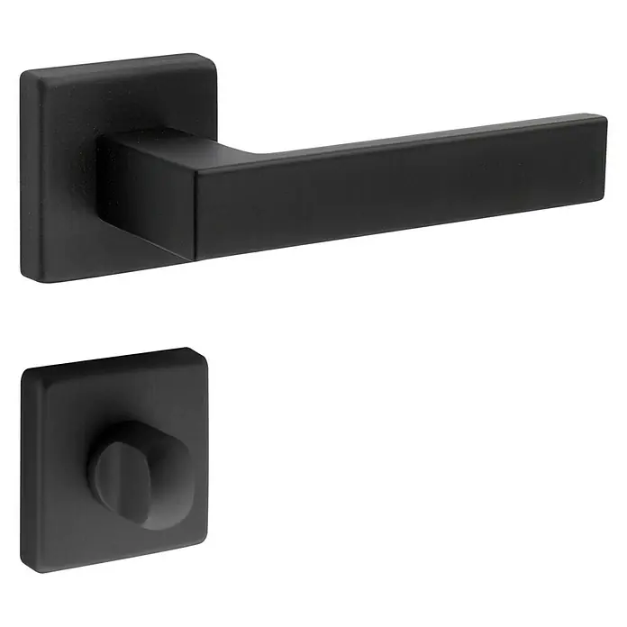 Diamond Doors Zimmertürgarnitur Savannah - Türstärke: 40 mm - 45 mm, Schlitzkopf/Olive SK/OL, Schwarz - Linke Seitenansicht