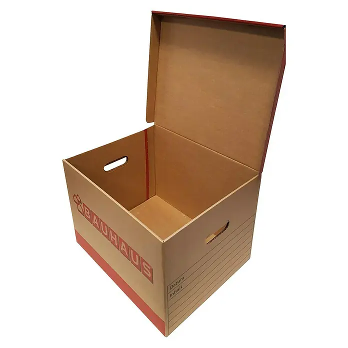 BAUHAUS Caja para archivadores - 2 ud., L x An x Al: 397 x 320 x 288 mm, Cartón corrugado - Vista descendente