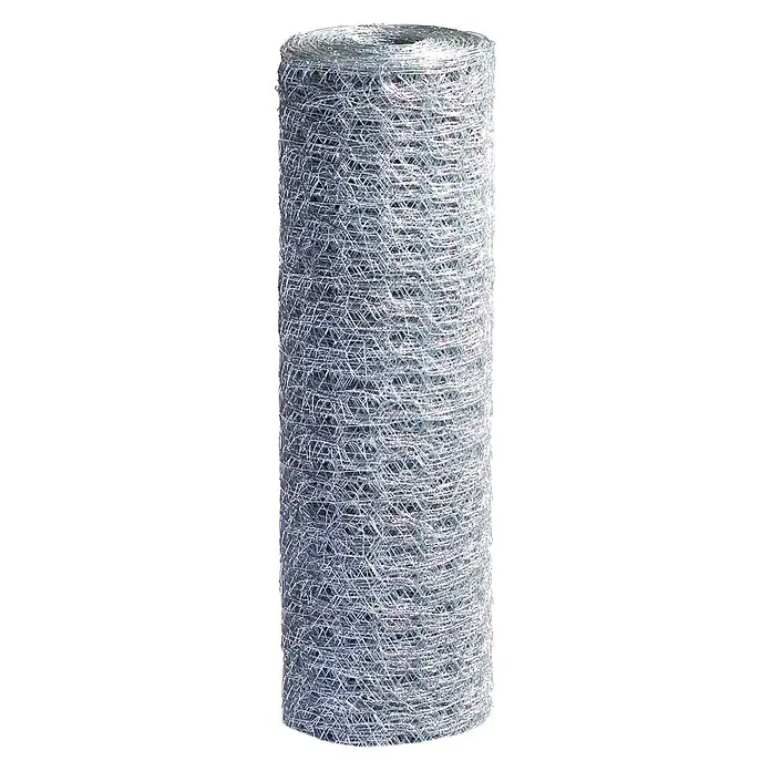 Malla metálica Triple Torsión - L x Al: 50 x 1 m, Alambre de acero, Efecto aluminio, 31 mm