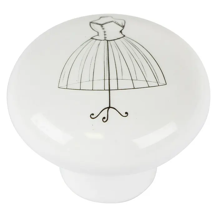 Rei Set de pomos para muebles Maniquí - 4 pzs., Ø x Al: 40 x 31 mm, Porcelana