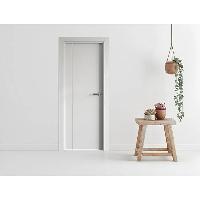 PortStylo Puerta interior Natal - 62,5 x 203 cm, Apertura según normativa: Izquierda, Blanco lacado, Maciza aligerada