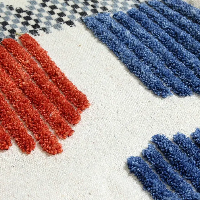 Kayoom Wollteppich Empire - Elfenbein, Multi, 170 x 120 cm, 80 % Neuseelandwolle, 20 % Baumwolle - Detailaufnahme