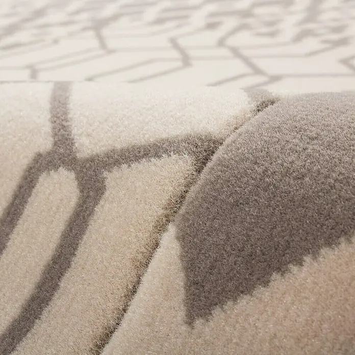 Kayoom Kurzflorteppich Lina 300 - Taupe, 230 x 160 cm, 100 % Polypropylen - Detailaufnahme