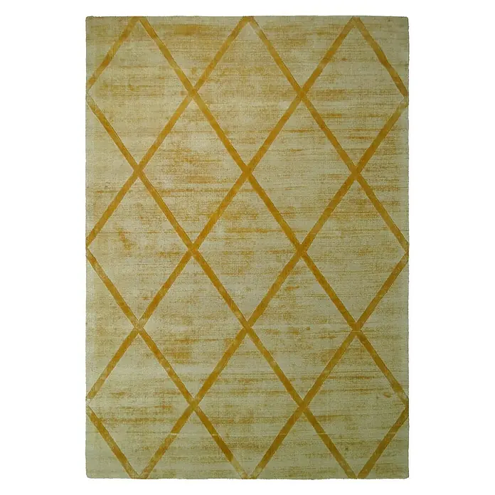 Kayoom Kurzflorteppich Luxury 210 - Gelb, 170 x 120 cm, 100 % Viskose - Ansicht von oben