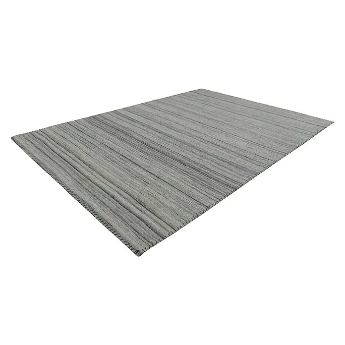 Kayoom Flachgewebeteppich Phönix - Grau, 230 x 160 cm, 75 % Wolle, 20 % Baumwolle, 5 % Polyester - Linke Seitenansicht