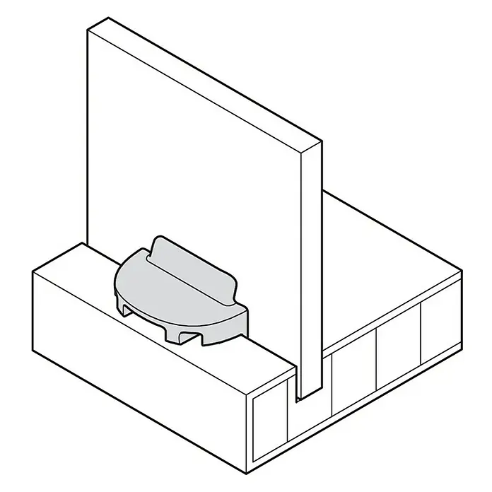 Häfele Achterwandverbinder Ixconnect RPC G 13/20 - l x b: 20 x 12,5 mm, Kunststof, Passend bij: Houtdiktes vanaf 12 mm - Vooraanzicht