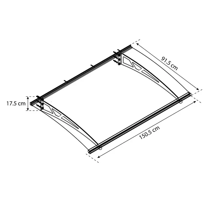 Solid Elements Nadstrešnica Pavo - 1.505 x 915 x 175 mm, Boja nosača: Antracit siva