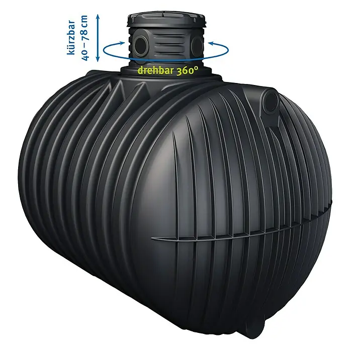 4rainz Regenwassererdtank Promo - 4.000 l, Kunststoff, Begehbar - Rechte Seitenansicht