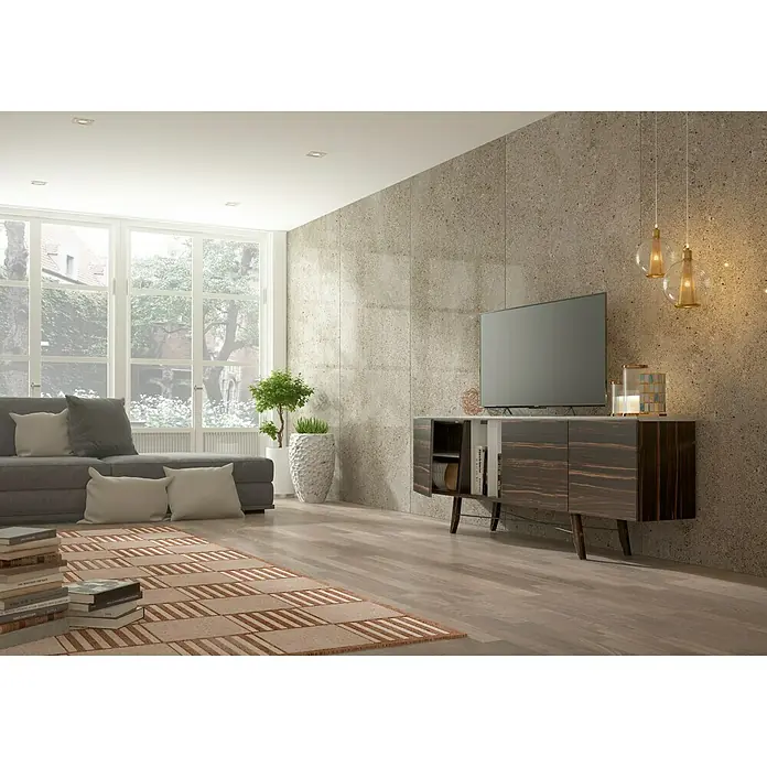 Bariperfil Revestimiento de pared Metal Verona Gloss - 2,58 x 1,2 m, Gris, Liso