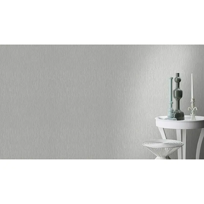 Rasch Trianon Vliestapete - Grau, Uni, 10,05 x 0,53 m - Stimmungsaufnahme