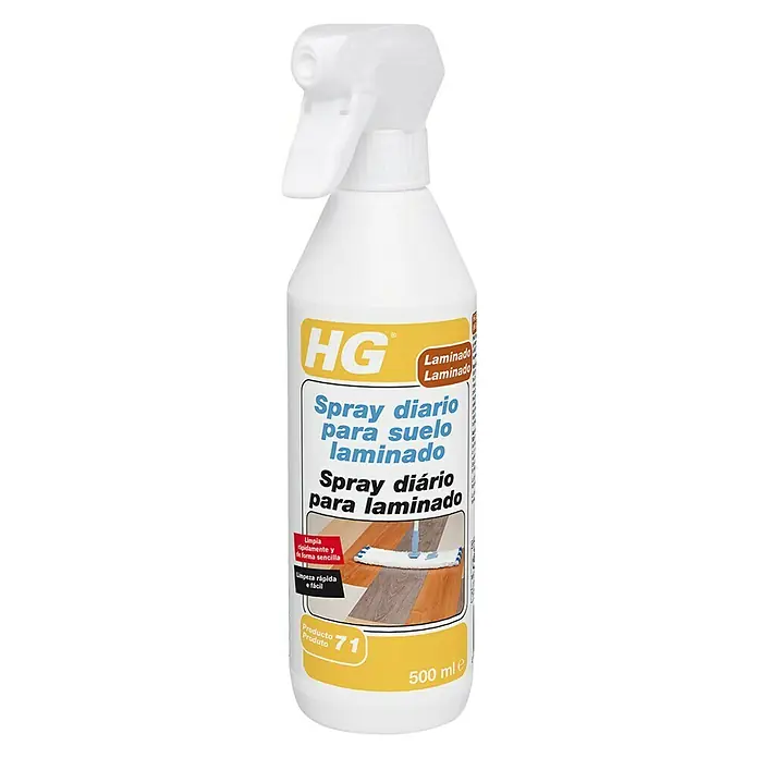 HG Limpiador para suelos laminados diario - 500 ml, Bote de rociado