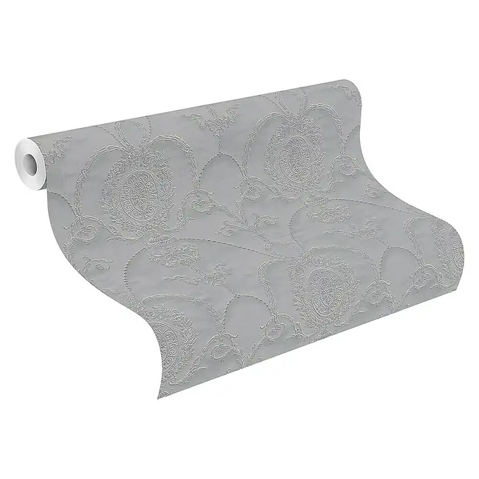 Rasch Trianon Vliestapete II - Dunkelgrau, Ornament, 10,05 x 0,53 m - Anwendungsbeispiel