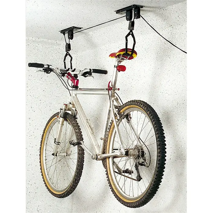 Eufab Fahrrad-Deckenlift - Geeignet für: 1 Fahrrad, Max. Ladegewicht: 20 kg - Anwendungsbeispiel