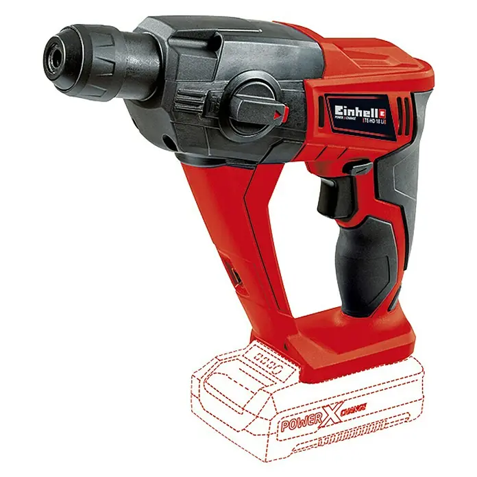 Einhell Power X-Change Akku-Bohrhammer TE-HD 18 Li-Solo - 18 V, Ohne Akku, Leerlaufdrehzahl: 0 U/min - 1.100 U/min - Linke Seitenansicht