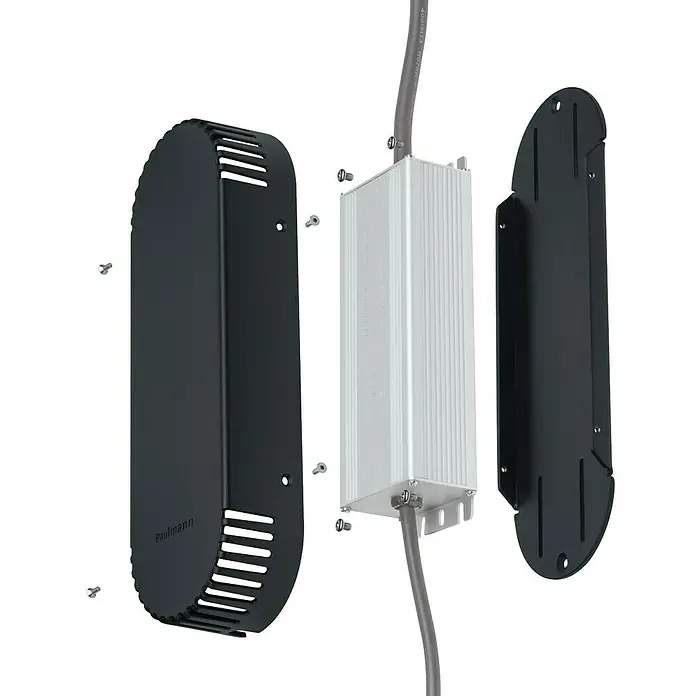 Paulmann Plug & Shine Carcasa - Plástico, Gris, L x An x Al: 8,9 x 26 x 4,5 cm - Primer plano