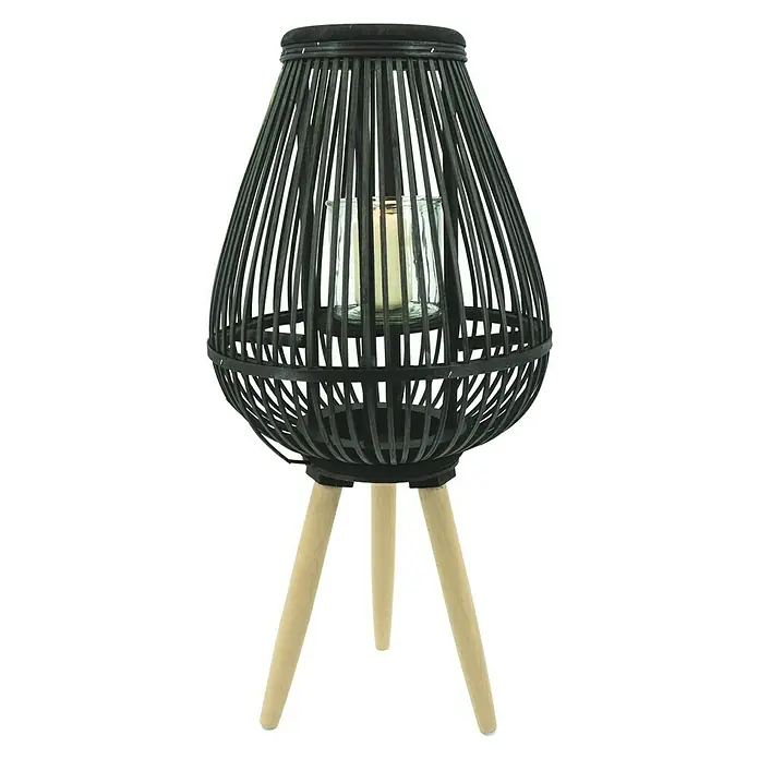 Farolillo Kai - Ø x Al: 15 x 61 cm, Negro, Redonda - Vista frontal