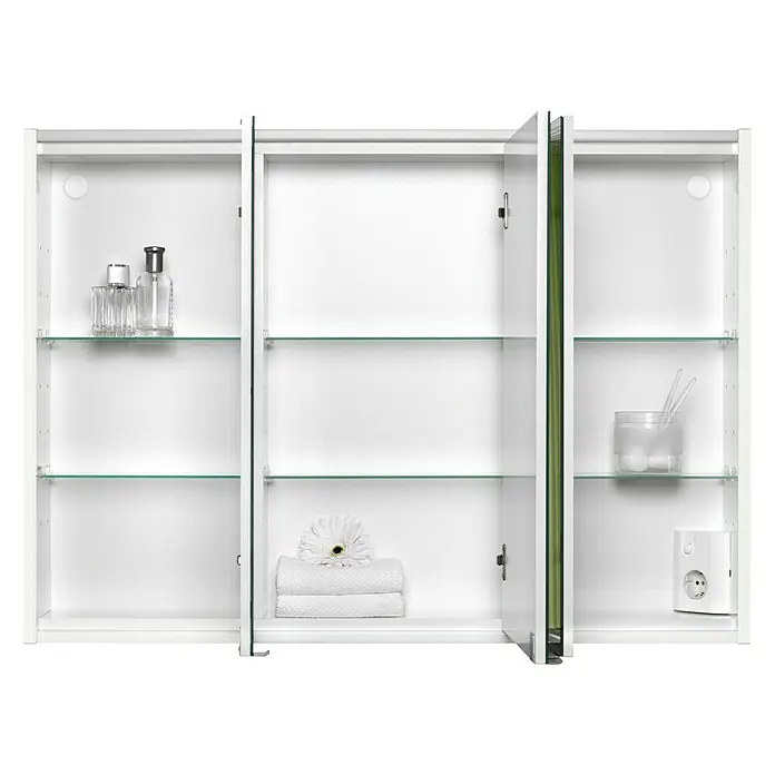 Jokey Kupaonski ormarić s LED ogledalom Batu 100 - Š x V: 100 x 70,8 cm, S osvjetljenjem, MDF, Bijele boje - Detaljan prikaz