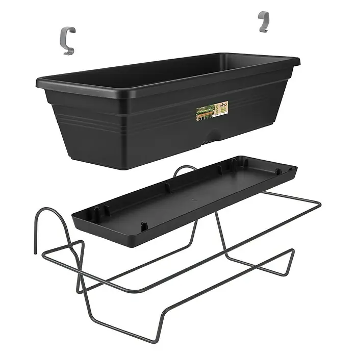 Elho Green Basics Žardinjera za balkon All in - Maks. vanjska dužina: 50 cm, Crne boje