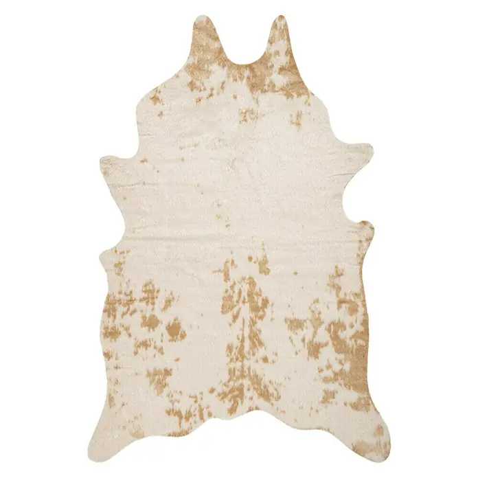Deko-Kunstfell Rodeo - Kuh, Beige, 200 x 150 cm, 100 % Polyester - Ansicht von oben