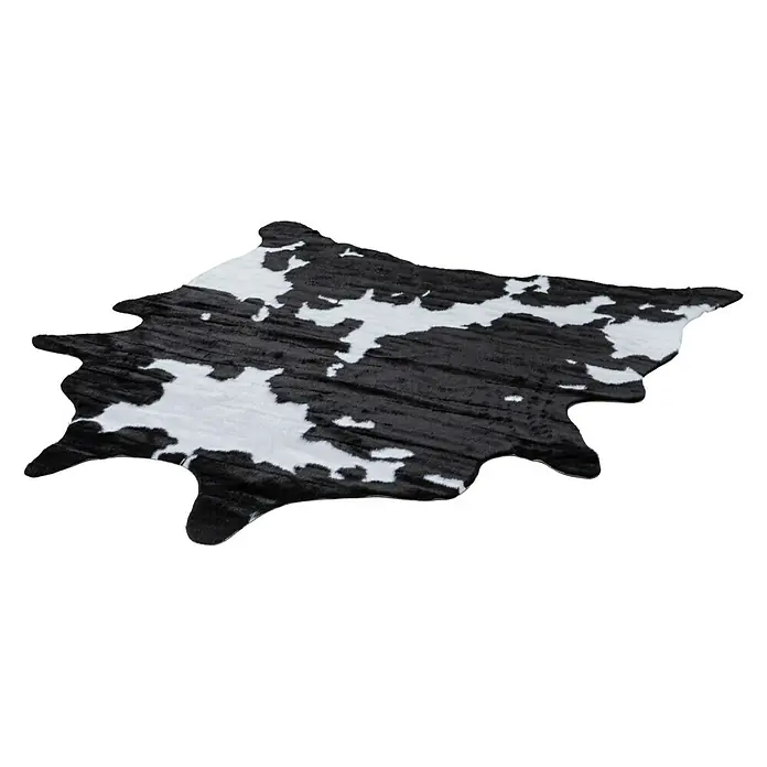 Deko-Kunstfell Rodeo - Kuh, Schwarz/Weiß, 200 x 150 cm, 100 % Polyester - Linke Seitenansicht