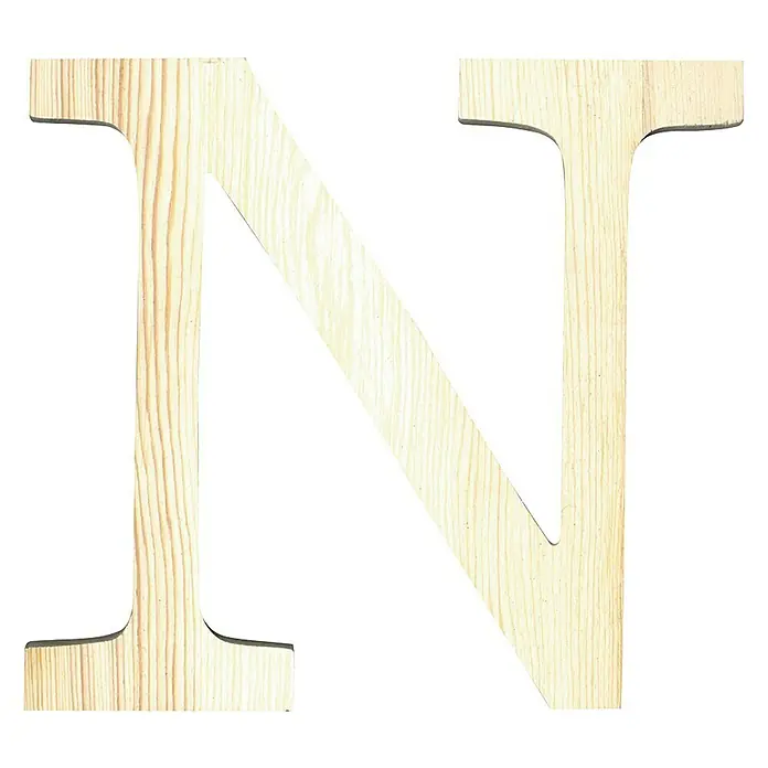 Artemio Letra de madera - Motivo: N, L x An x Al: 19 x 1 x 19 cm, Madera