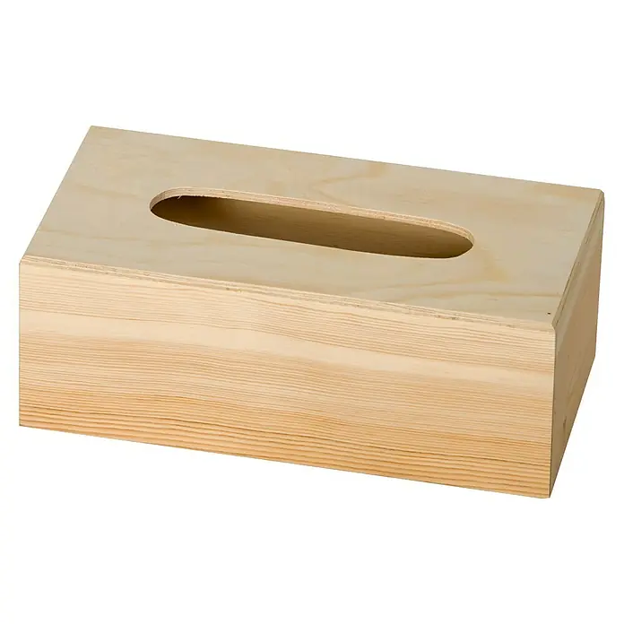Artemio Caja de madera pañuelo - 25 x 9 x 13 cm, Natural/marrón claro