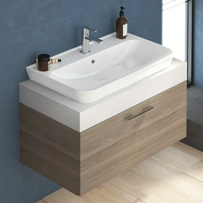 Camargue Loft Waschtischunterschrank - 90 x 50 x 36 cm, Eiche Cordoba, Matt - Stimmungsaufnahme